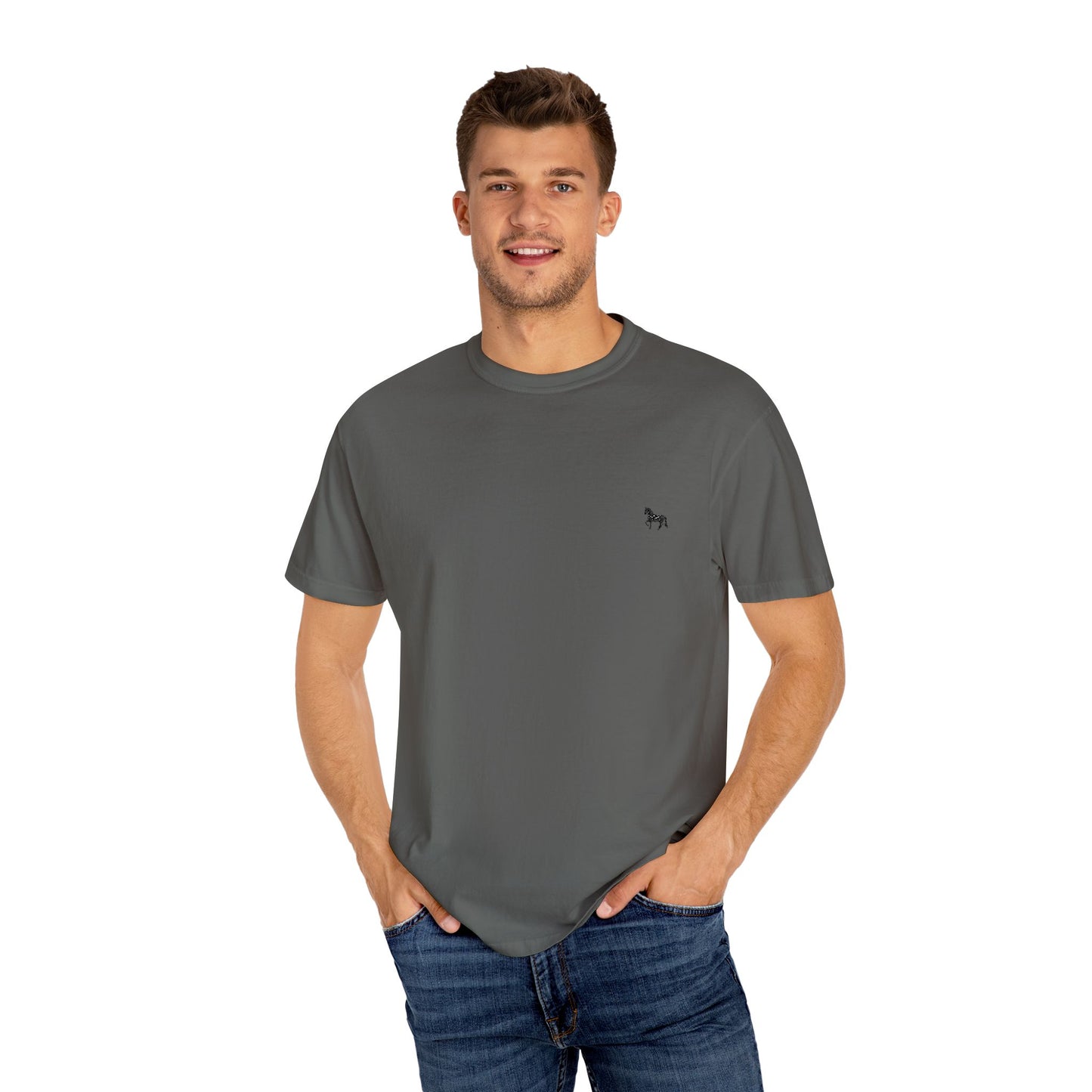 Unisex Garment-Dyed T-shirt featuring a cute horse design, Casual Tee, Animal Lover Gift, Summer Wardrobe Essential, Everyday Fashion, [...]