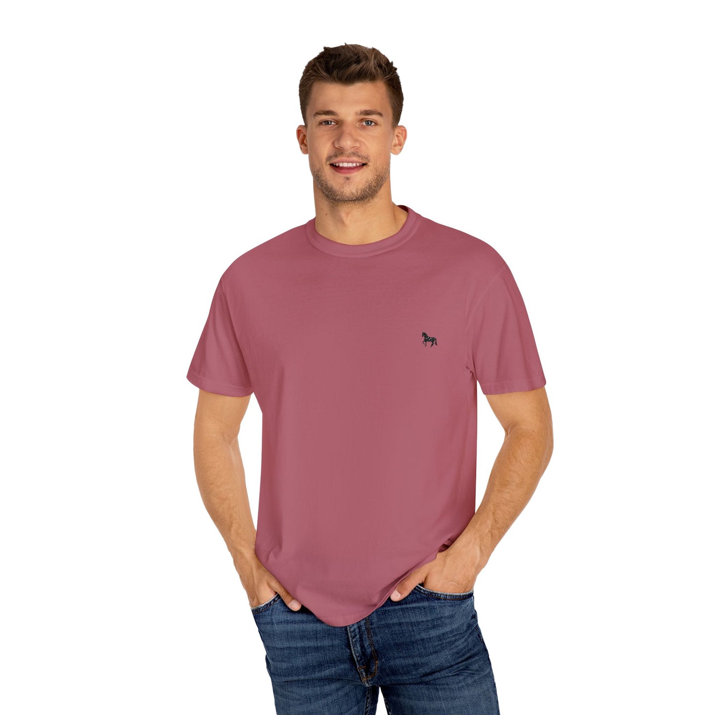 Unisex Garment-Dyed T-shirt featuring a cute horse design, Casual Tee, Animal Lover Gift, Summer Wardrobe Essential, Everyday Fashion, [...]