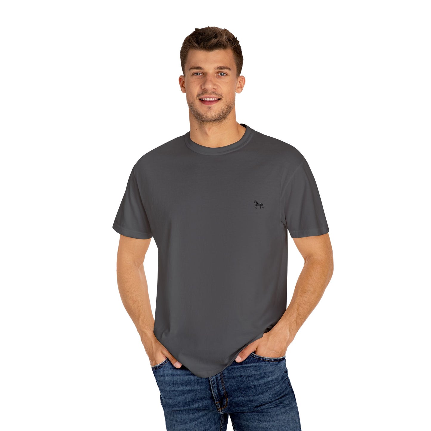 Unisex Garment-Dyed T-shirt featuring a cute horse design, Casual Tee, Animal Lover Gift, Summer Wardrobe Essential, Everyday Fashion, [...]