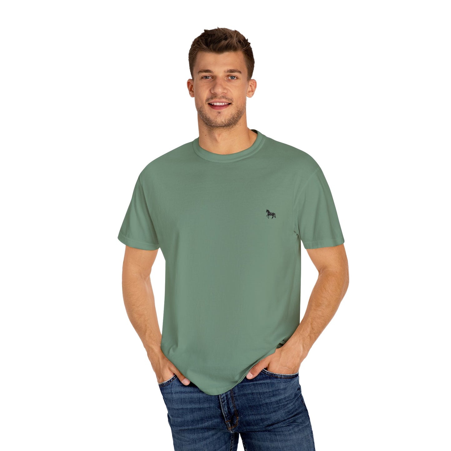 Unisex Garment-Dyed T-shirt featuring a cute horse design, Casual Tee, Animal Lover Gift, Summer Wardrobe Essential, Everyday Fashion, [...]