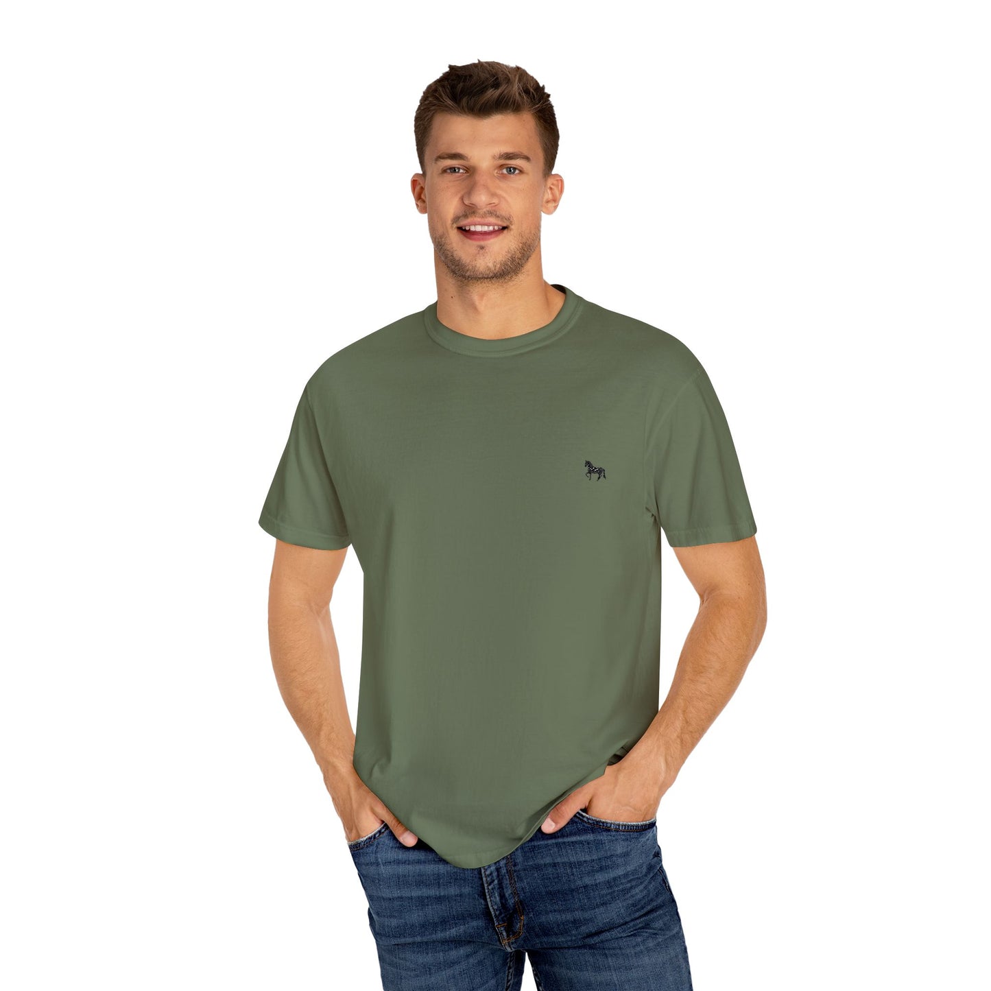 Unisex Garment-Dyed T-shirt featuring a cute horse design, Casual Tee, Animal Lover Gift, Summer Wardrobe Essential, Everyday Fashion, [...]