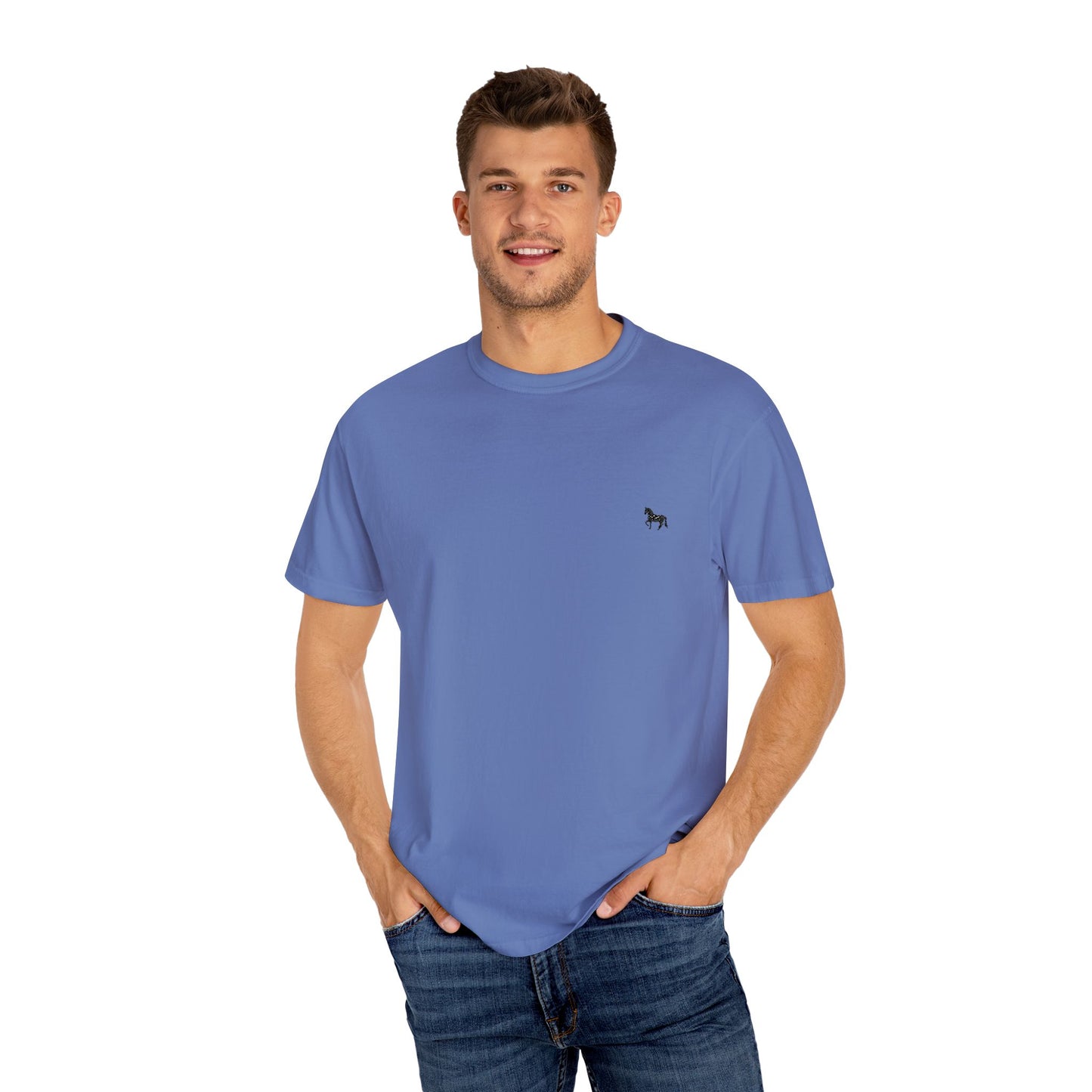 Unisex Garment-Dyed T-shirt featuring a cute horse design, Casual Tee, Animal Lover Gift, Summer Wardrobe Essential, Everyday Fashion, [...]
